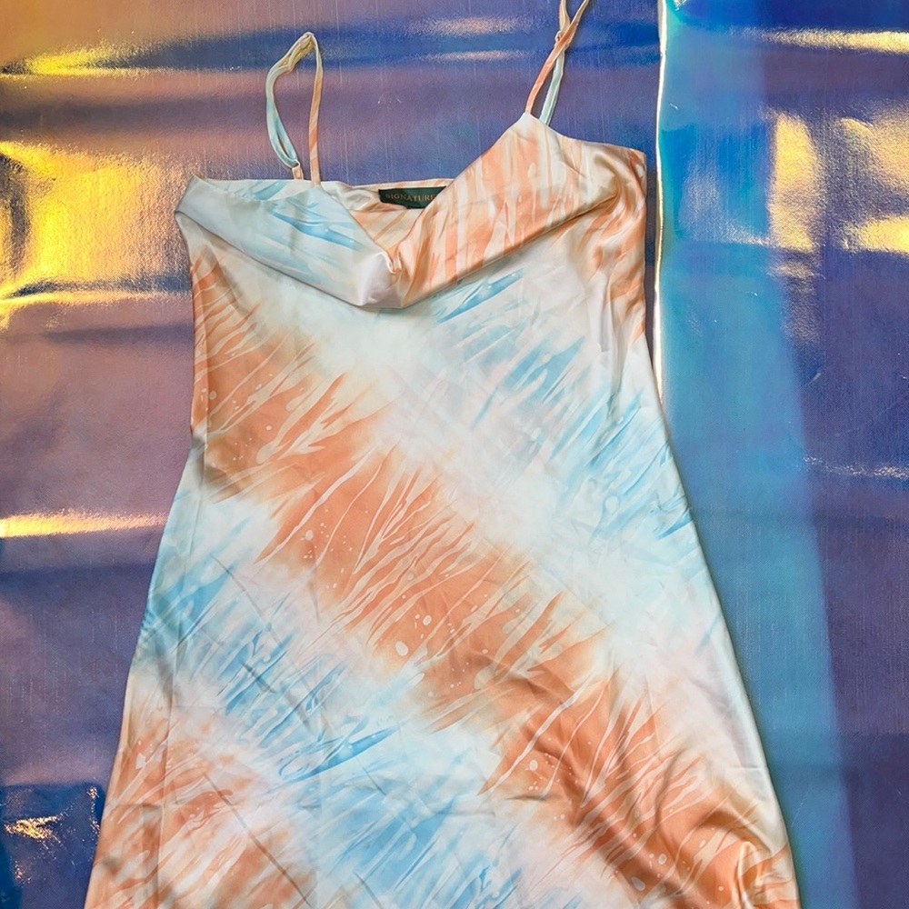 Tie dye silk dress